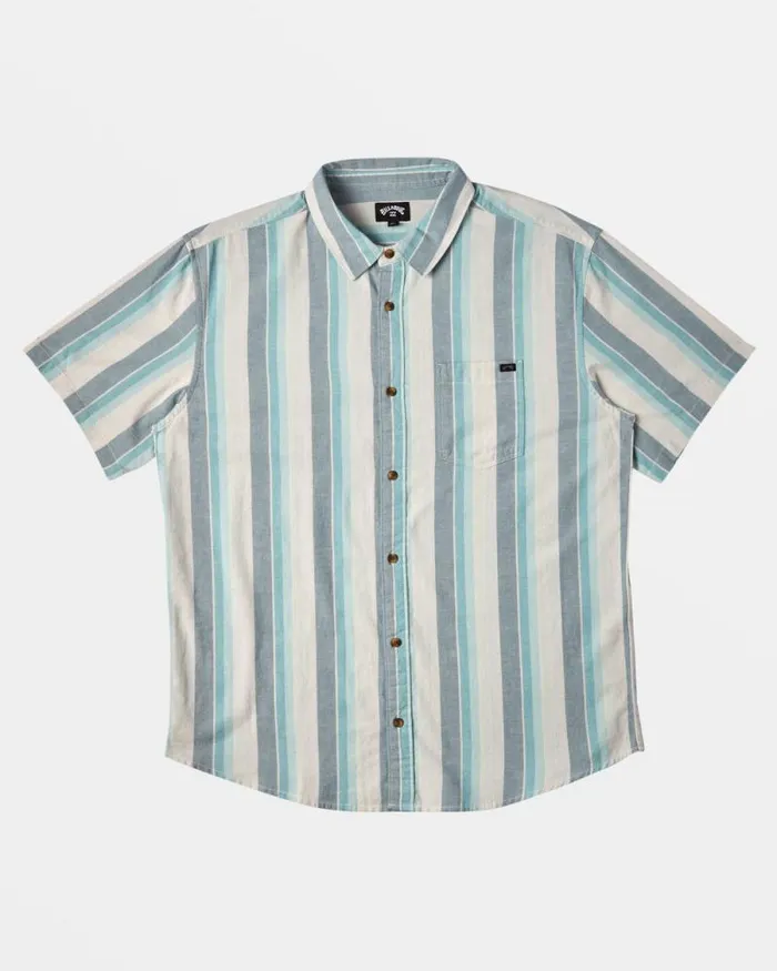 Billabong Shirts All Day Stripe Short Sleeve Shirt Dusty Navy 8211 Men Billabong Shirts All Day Stripe Short Sleeve Shirt Dusty Navy 8211 Men