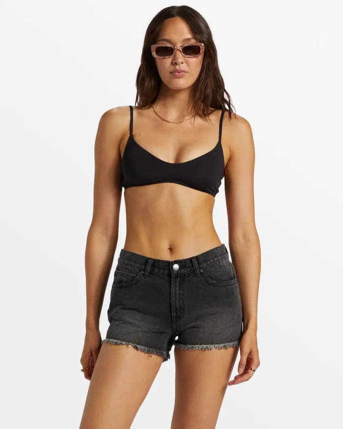 Billabong Shorts Drift Away Frayed Denim Shorts Black Rinse 8211 Women