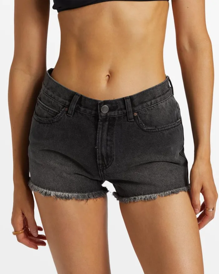 Billabong Shorts Drift Away Frayed Denim Shorts Black Rinse 8211 Women Billabong Shorts Drift Away Frayed Denim Shorts Black Rinse 8211 Women