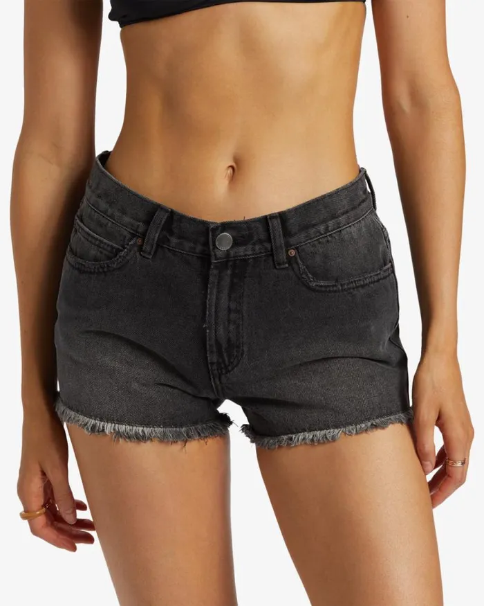 Billabong Shorts Drift Away Frayed Denim Shorts Black Rinse 8211 Women Billabong Shorts Drift Away Frayed Denim Shorts Black Rinse 8211 Women
