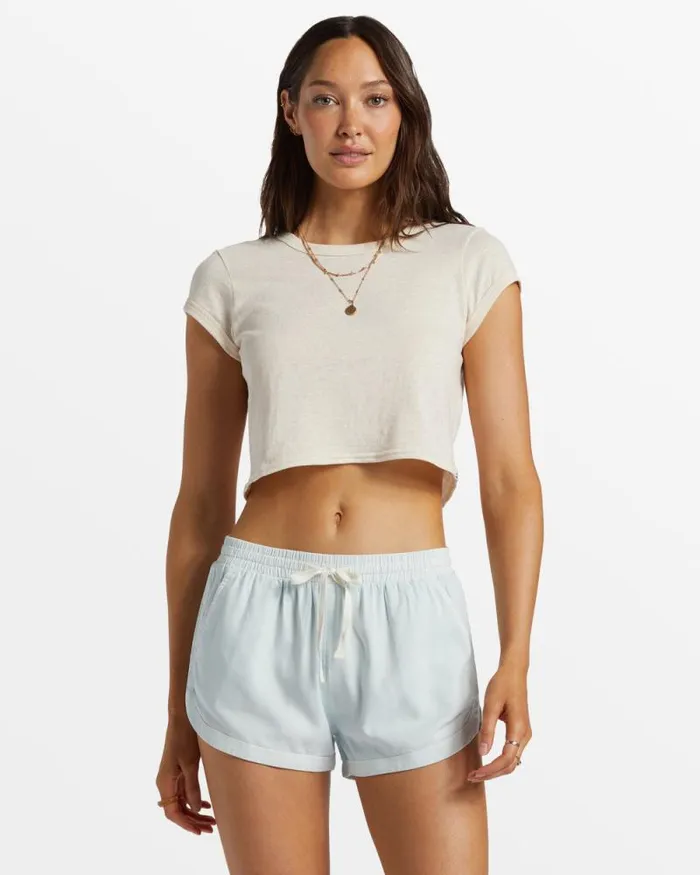Billabong Shorts Road Trippin Elastic Waist Shorts Dusk Blue 8211 Women