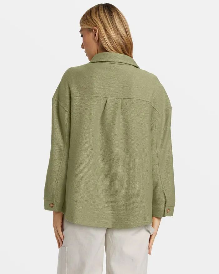 Billabong Sweatshirts and Fleece Everytime Oversized Shacket Avocado 8211 Women Billabong Sweatshirts and Fleece Everytime Oversized Shacket Avocado 8211 Women
