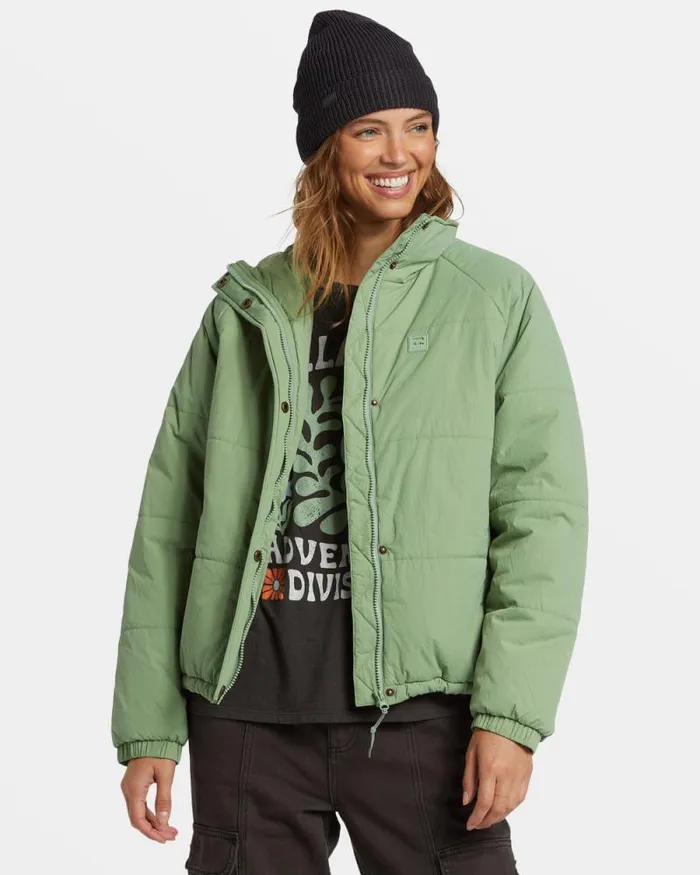 Billabong Sweatshirts and Fleece High Route Puffer Jacket Salty Sage 8211 Women Billabong Sweatshirts and Fleece High Route Puffer Jacket Salty Sage 8211 Women