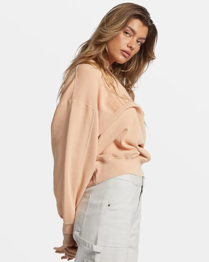 Billabong Sweatshirts and Fleece Palmin Kendal Crewneck Sweatshirt Baked Clay 8211 Women Billabong Sweatshirts and Fleece Palmin Kendal Crewneck Sweatshirt Baked Clay 8211 Women