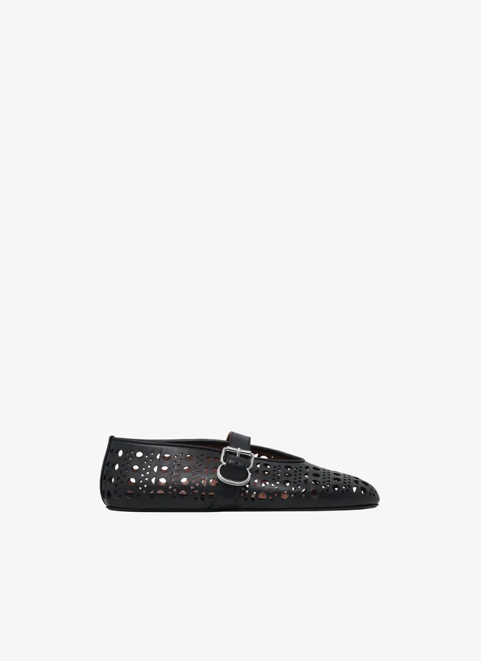 Black BALLET FLATS IN VIENNE LAMBSKIN Women Alaa La Ballerine