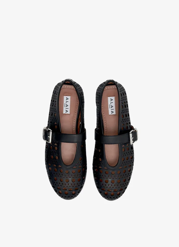 Black BALLET FLATS IN VIENNE LAMBSKIN Women Alaa La Ballerine