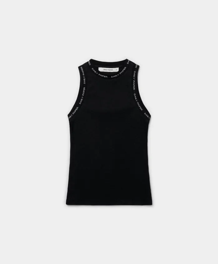 Black Erib Tank Top Black Women Daily Paper Tops
