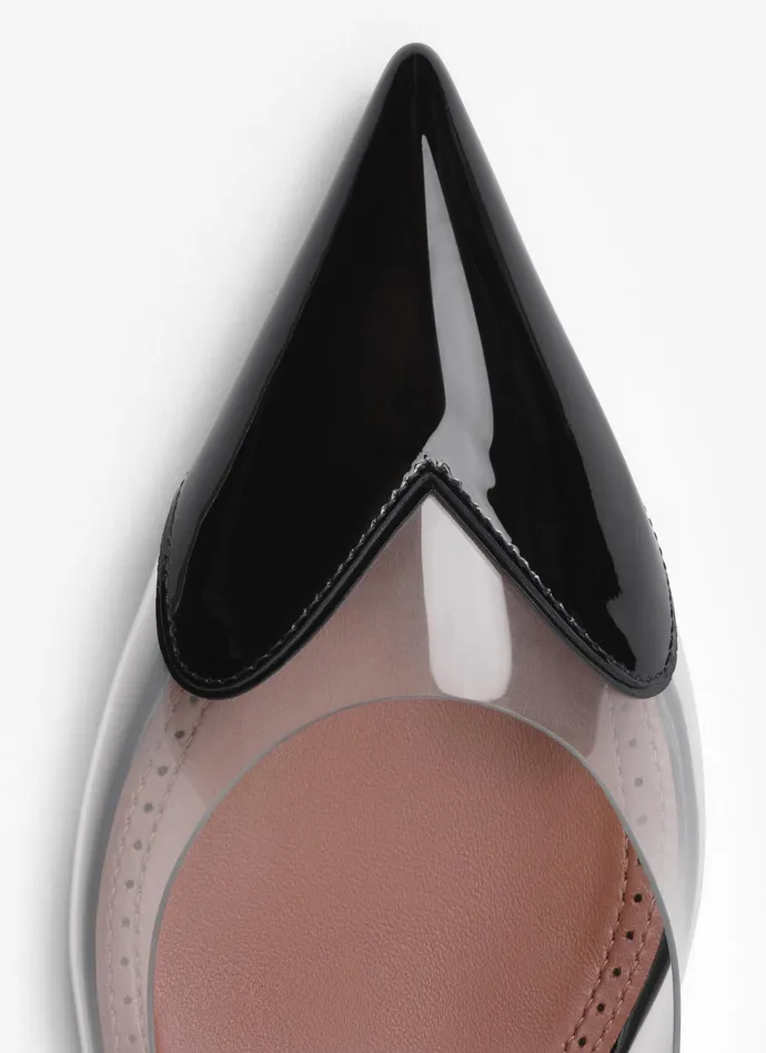 Black LE CUR FLAT SLINGBACKS IN PATENT CALFSKIN Women Alaa Flat Shoes