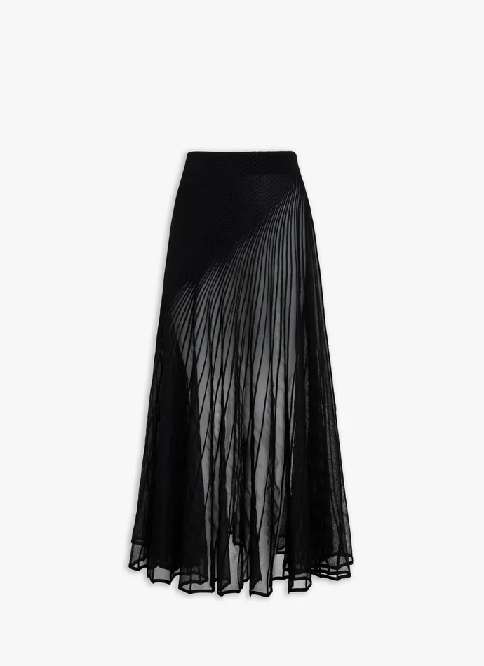 Black TWISTED LONG SKIRT Women Alaa Skirts