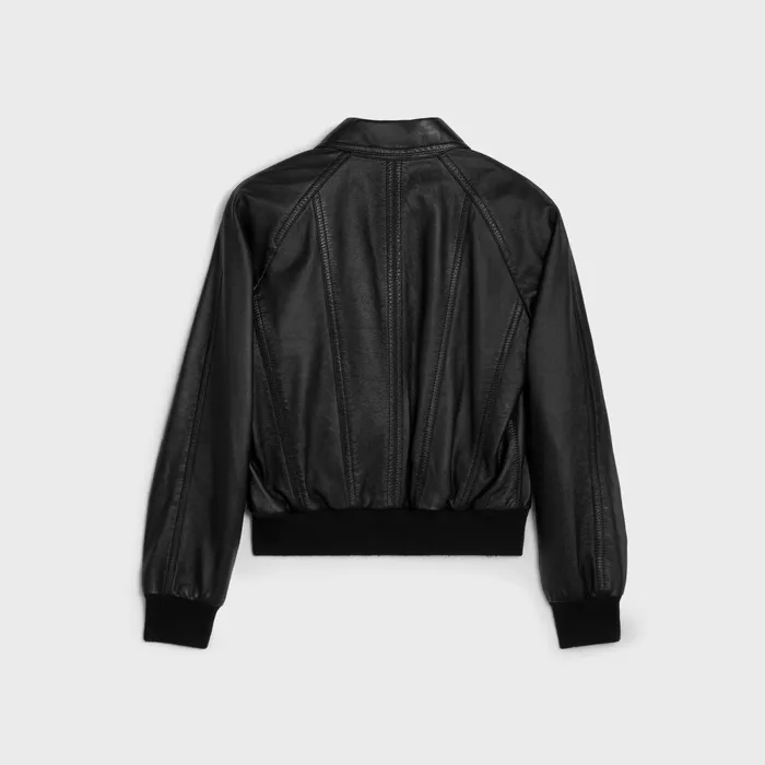 Blouson Jacket With Cutouts In Soft Lambskin Black Men CELINE LEATHER