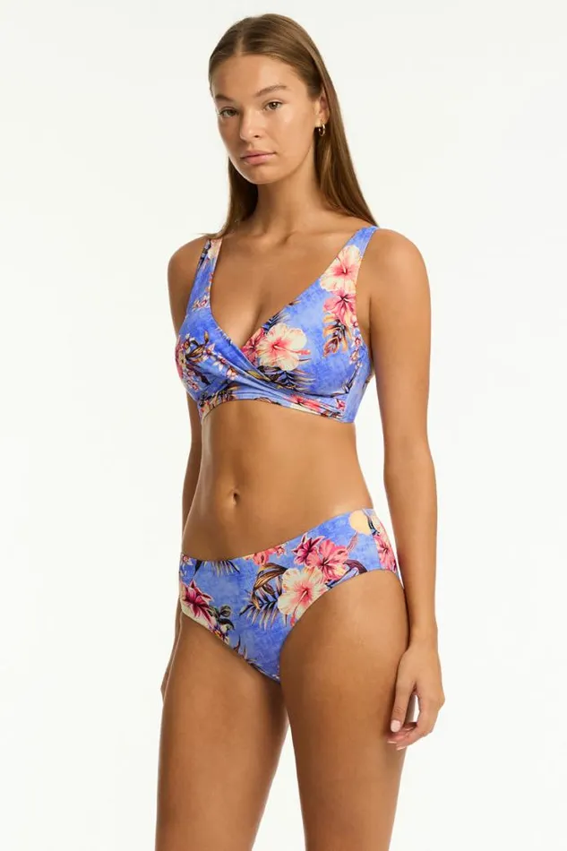 Blue Hawaii Cross Front Multifit Bra Blue Hawaii Women Sea Level Tops