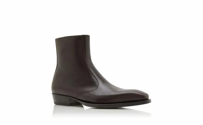 Boots Men Manolo Blahnik SLOANEBrown Calf Leather Ankle Boots Boots Men Manolo Blahnik SLOANEBrown Calf Leather Ankle Boots