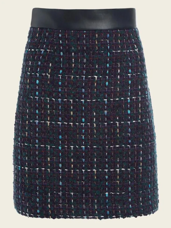 Bottoms Women Marciano Secret Tweed Skirt Satellite Purple Multi Bottoms Women Marciano Secret Tweed Skirt Satellite Purple Multi