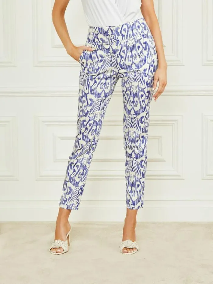 Bottoms Women Marciano Shelly Printed Pant Substance Blue Print Bottoms Women Marciano Shelly Printed Pant Substance Blue Print