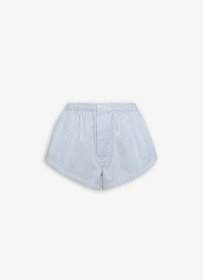 BOXERS IN STRIPED COTTON POPLIN Women Alaa Pants and Shorts