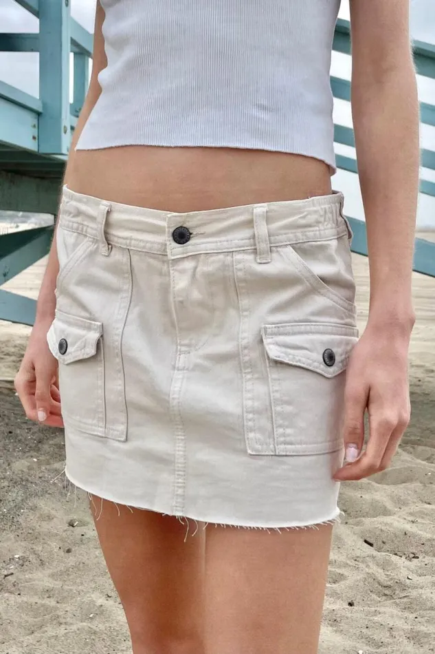 Brandy Melville Bottoms Corinne Cargo Mini Skirt Ivory 8211 Women