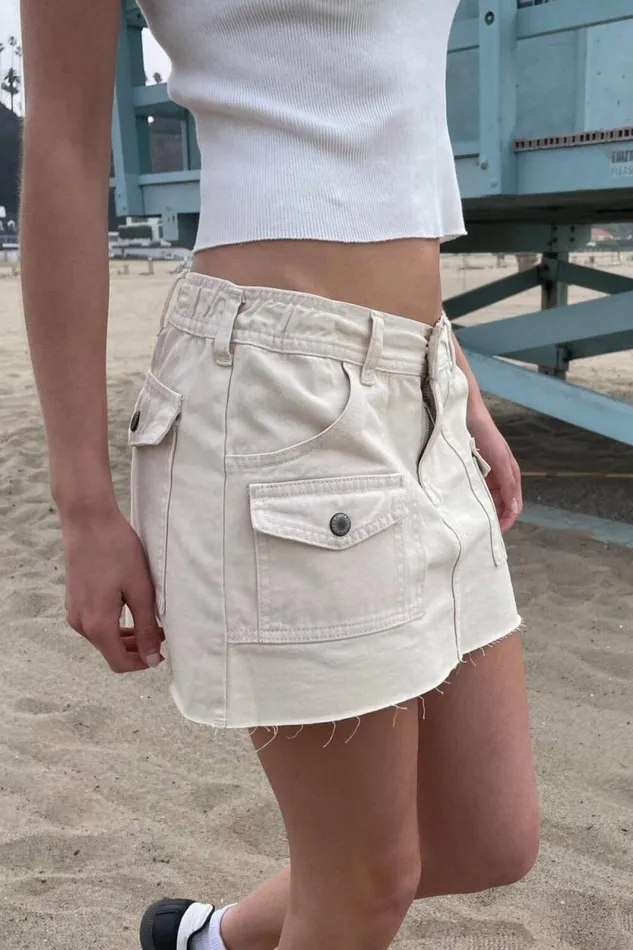 Brandy Melville Bottoms Corinne Cargo Mini Skirt Ivory 8211 Women