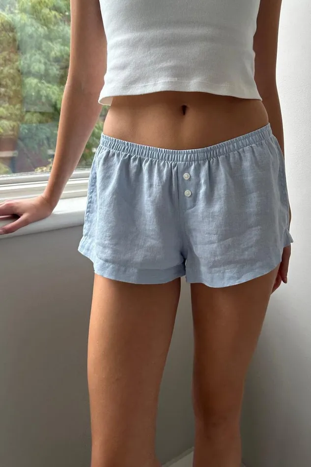 Brandy Melville Bottoms Keira Linen Sweatshorts Light Sky Blue 8211 Women