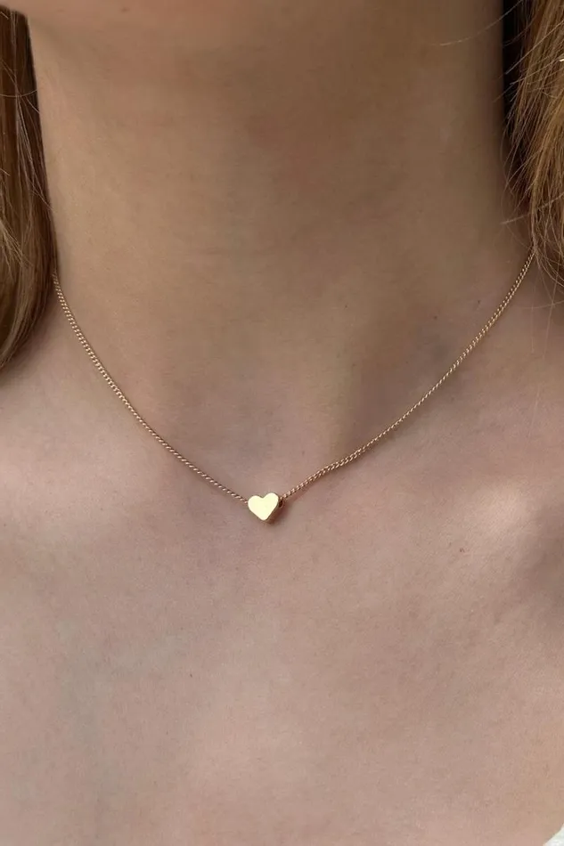 Brandy Melville Jewelry Heart Charm Necklace Gold 8211 Women