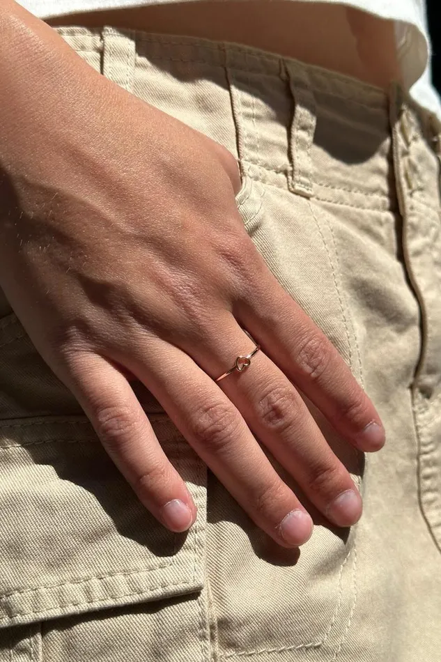 Brandy Melville Jewelry Heart Ring Gold 8211 Women