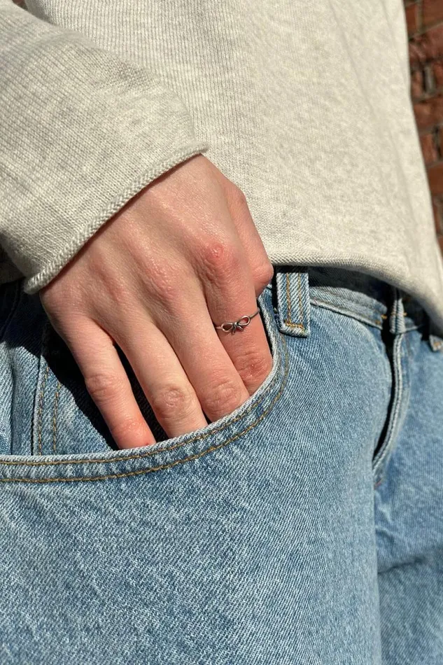 Brandy Melville Jewelry Silver Bow Ring Silver 8211 Women