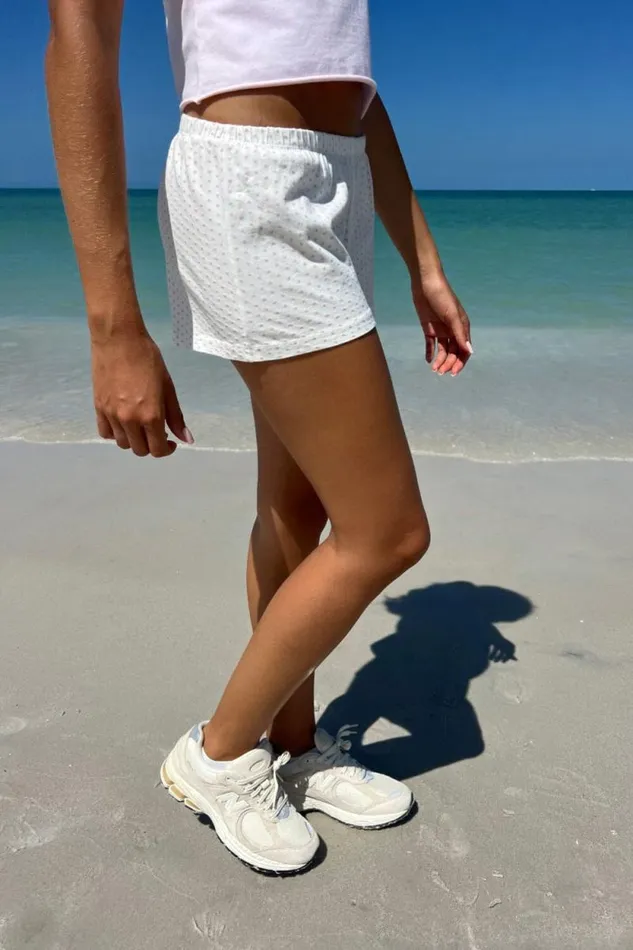 Brandy Melville Matching Sets Emery Heart Sweatshorts Natural White 8211 Women