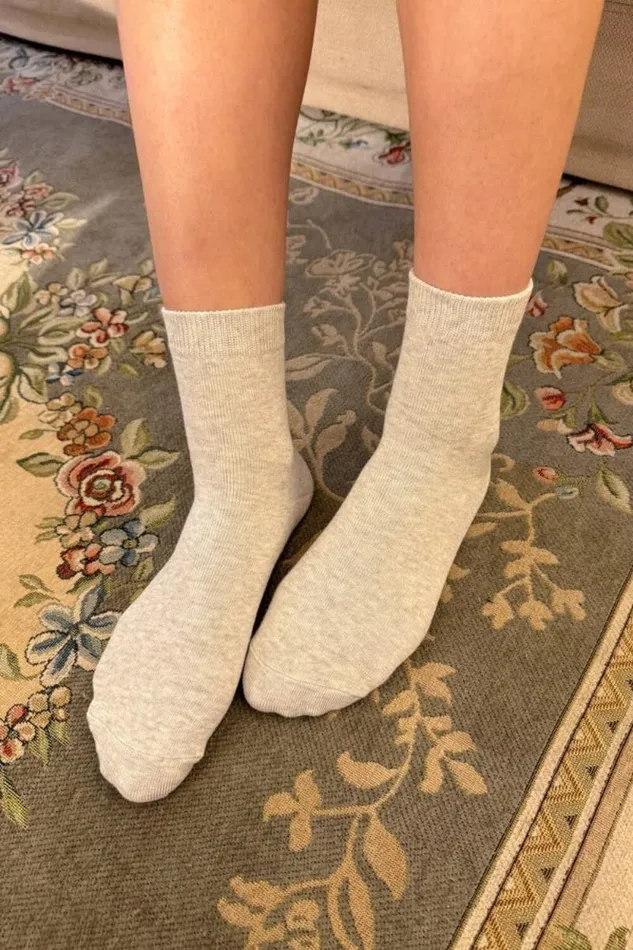 Brandy Melville Socks Basic Socks Light Heather Grey 8211 Women