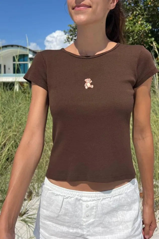 Brandy Melville Tops Hailie Teddy Bear Top Brown 8211 Women