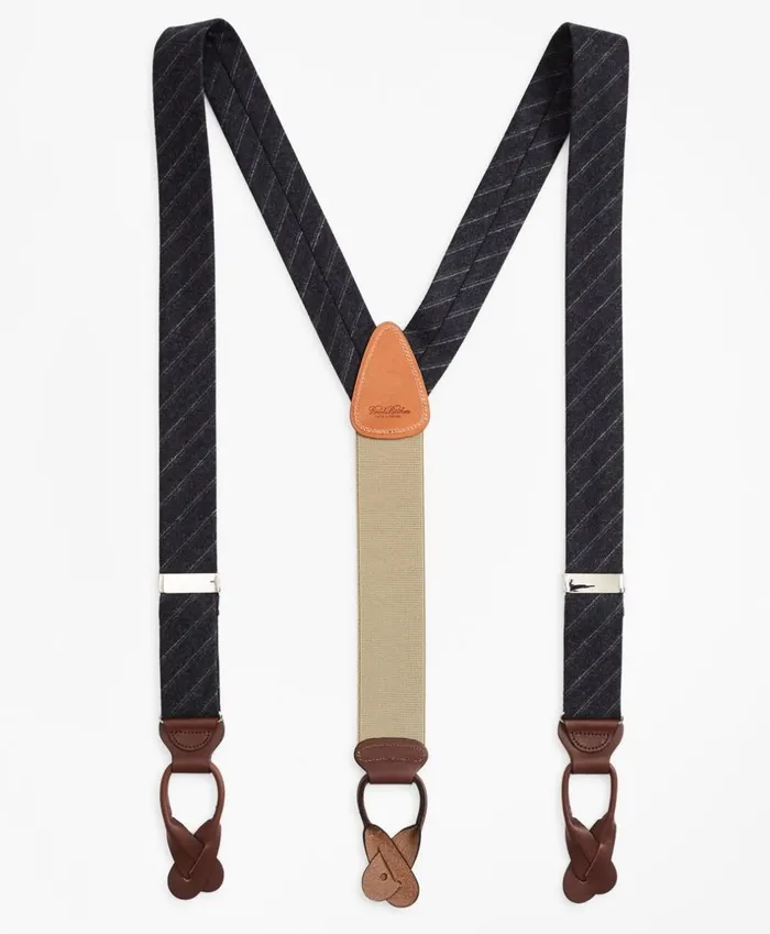 Brooks Brothers Belts Harris Tweed Stripe Suspenders Charcoal 8211 Men