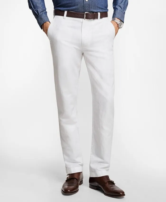 Brooks Brothers Casual Pants Clark Fit Linen And Cotton Chinos White 8211 Men Brooks Brothers Casual Pants Clark Fit Linen And Cotton Chinos White 8211 Men