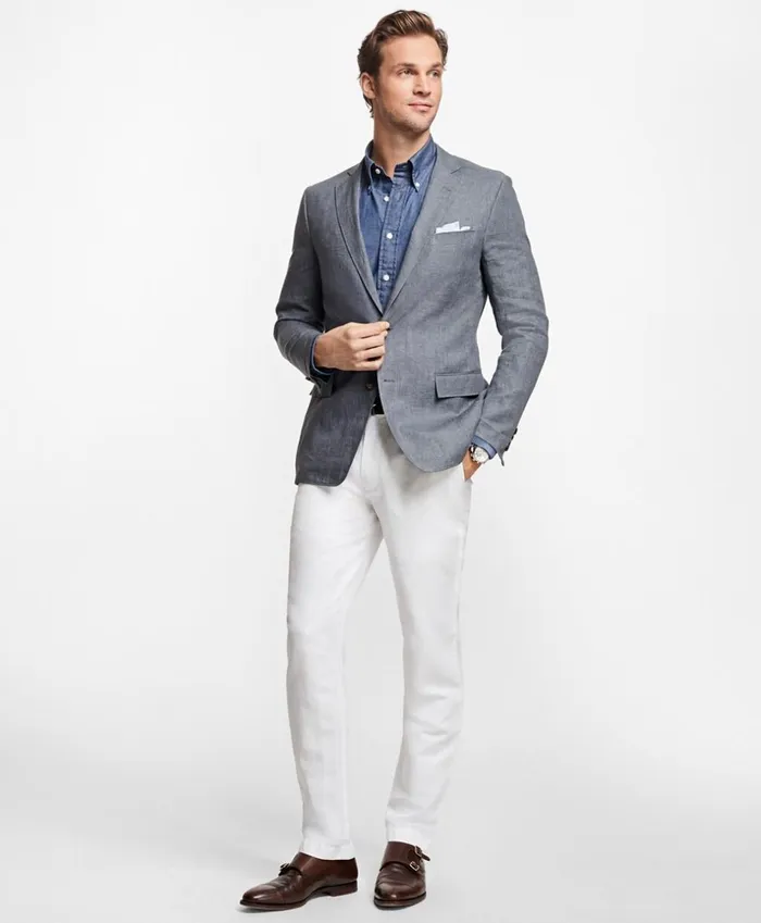 Brooks Brothers Casual Pants Clark Fit Linen And Cotton Chinos White 8211 Men Brooks Brothers Casual Pants Clark Fit Linen And Cotton Chinos White 8211 Men