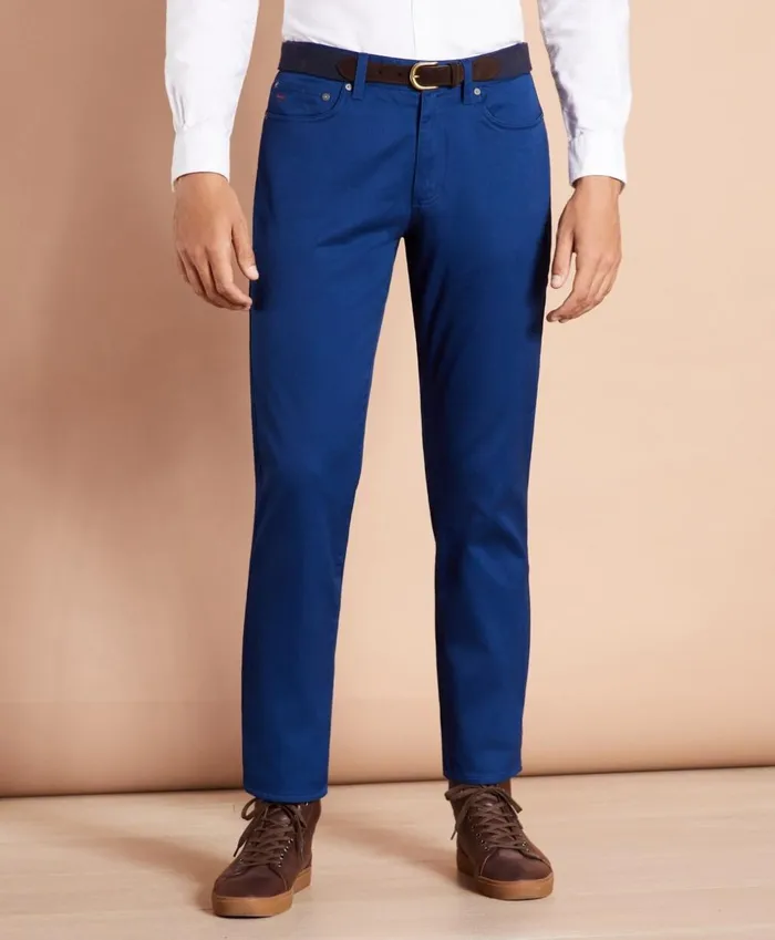 Brooks Brothers Casual Pants FivePocket FlannelLined Chinos Blue 8211 Men Brooks Brothers Casual Pants FivePocket FlannelLined Chinos Blue 8211 Men