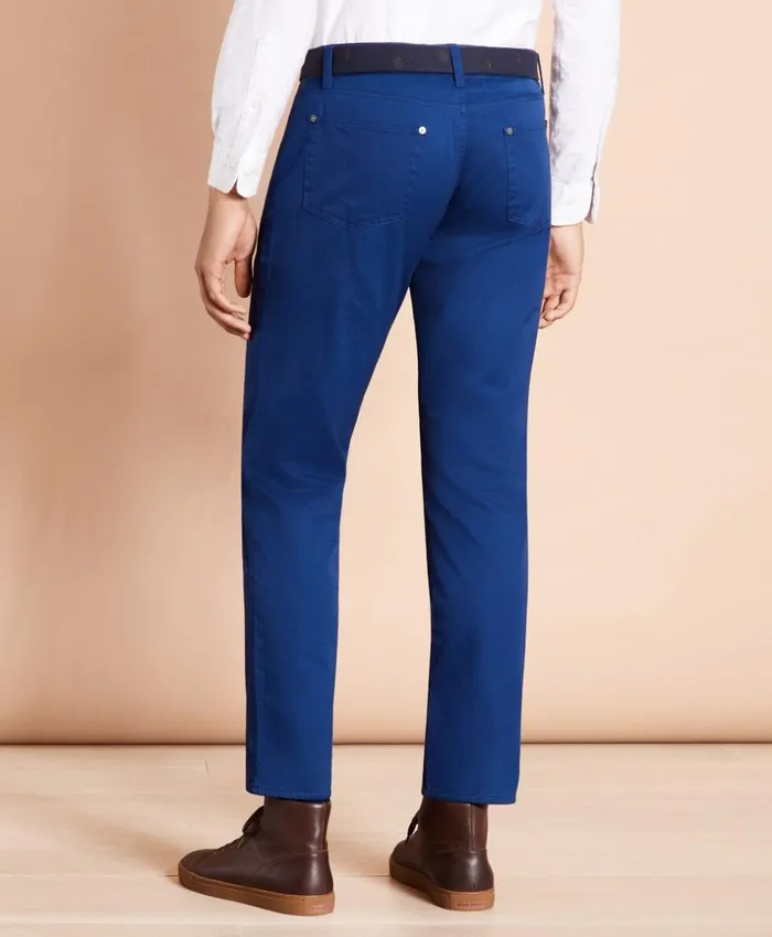 Brooks Brothers Casual Pants FivePocket FlannelLined Chinos Blue 8211 Men Brooks Brothers Casual Pants FivePocket FlannelLined Chinos Blue 8211 Men