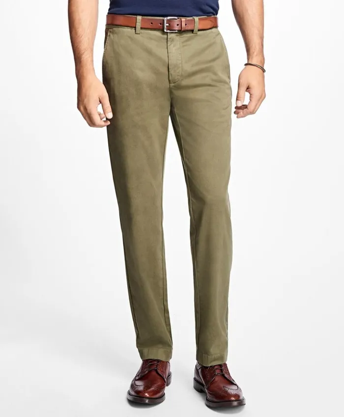Brooks Brothers Casual Pants GarmentDyed Stretch Chinos Ivy Green 8211 Men