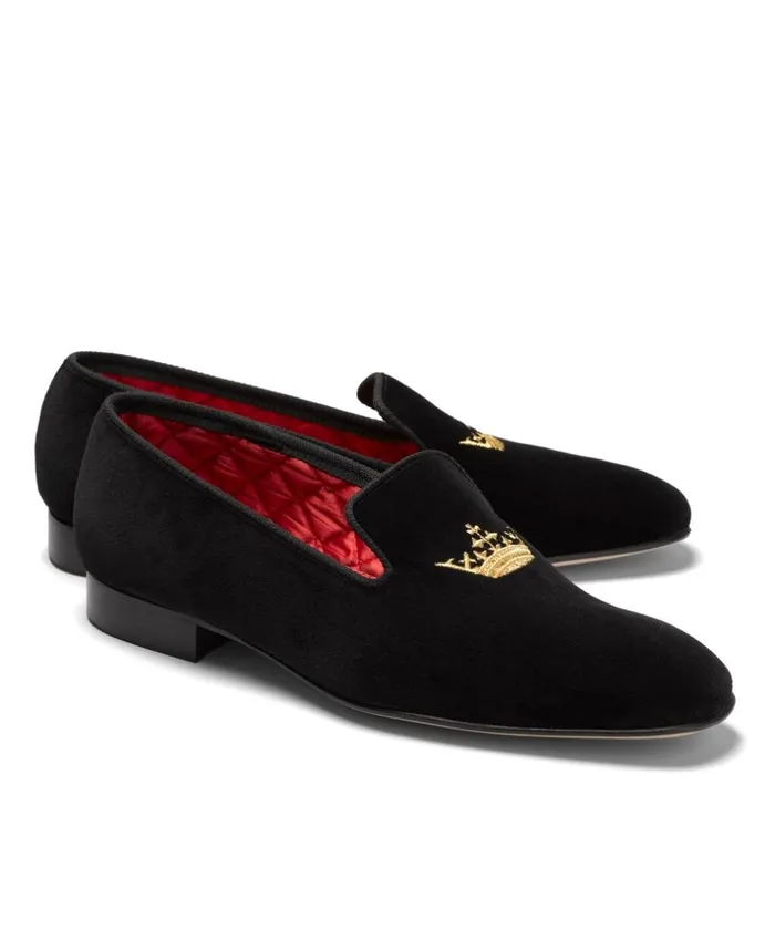 Brooks Brothers Dress and Casual Shoes Velvet Crown Slippers Black 8211 Men