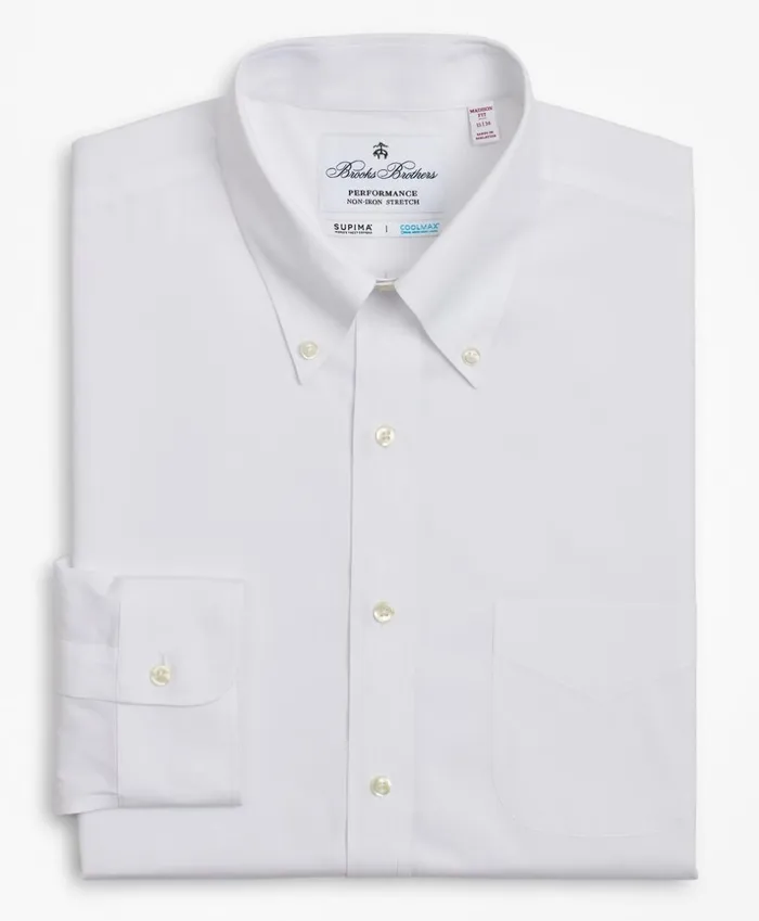 Brooks Brothers Dress Shirts Madison ClassicFit Dress Shirt Performance NonIron With COOLMAX ButtonDown Collar Twill White 8211 Men Brooks Brothers Dress Shirts Madison ClassicFit Dress Shirt Performance NonIron With COOLMAX ButtonDown Collar Twill White 8211 Men
