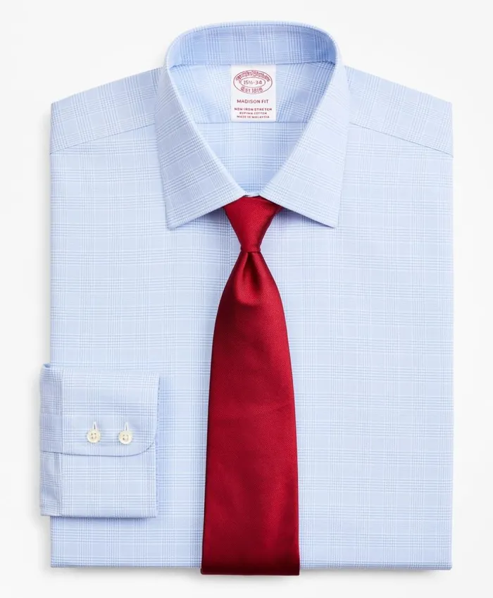 Brooks Brothers Dress Shirts Stretch Madison ClassicFit Dress Shirt NonIron Royal Oxford Ainsley Collar Glen Plaid Light Blue 8211 Men Brooks Brothers Dress Shirts Stretch Madison ClassicFit Dress Shirt NonIron Royal Oxford Ainsley Collar Glen Plaid Light Blue 8211 Men