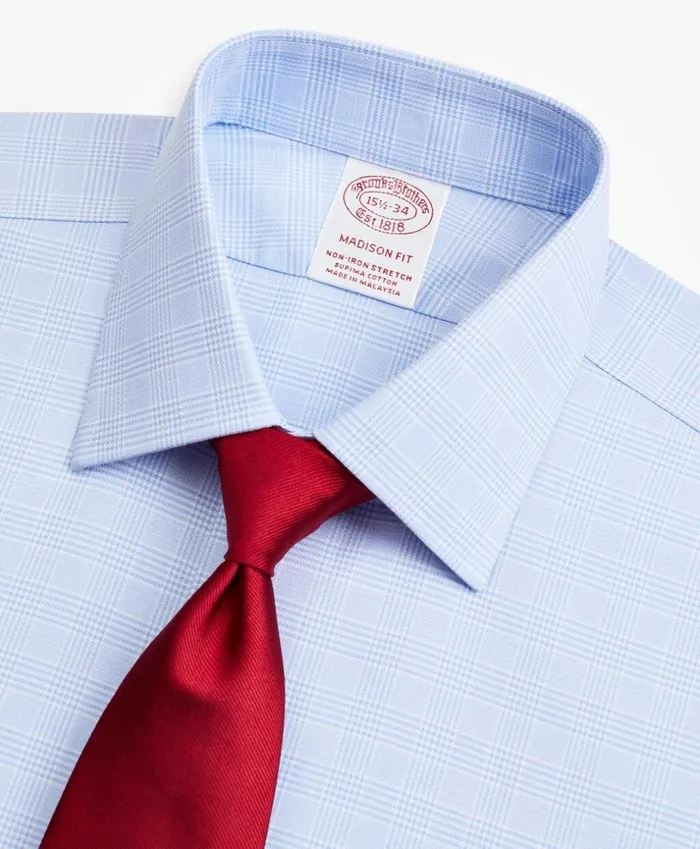 Brooks Brothers Dress Shirts Stretch Madison ClassicFit Dress Shirt NonIron Royal Oxford Ainsley Collar Glen Plaid Light Blue 8211 Men Brooks Brothers Dress Shirts Stretch Madison ClassicFit Dress Shirt NonIron Royal Oxford Ainsley Collar Glen Plaid Light Blue 8211 Men