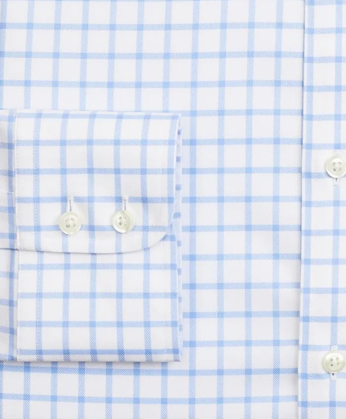 Brooks Brothers Dress Shirts Stretch Milano SlimFit Dress Shirt NonIron Twill ButtonDown Collar Grid Check Light Blue 8211 Men Brooks Brothers Dress Shirts Stretch Milano SlimFit Dress Shirt NonIron Twill ButtonDown Collar Grid Check Light Blue 8211 Men