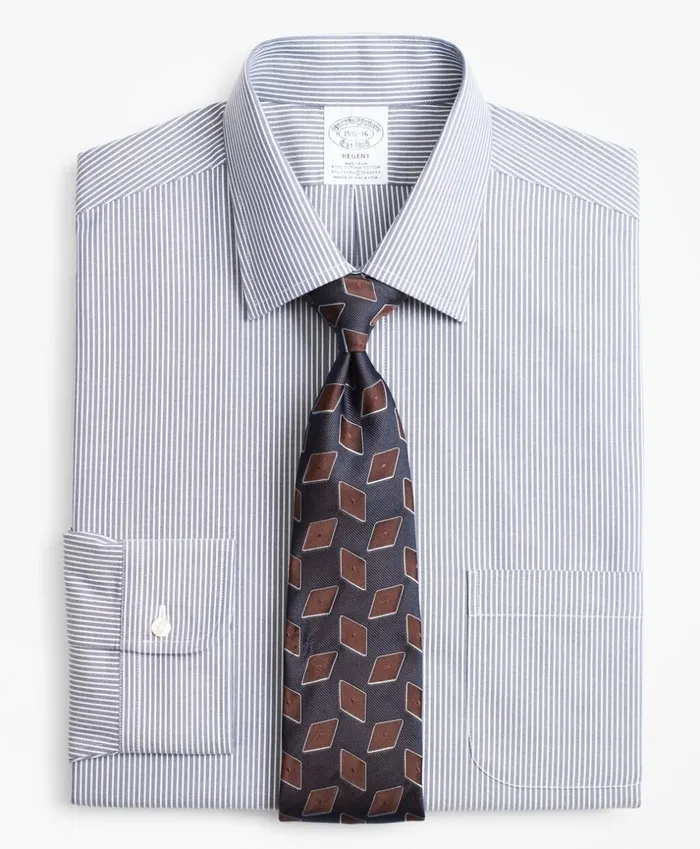 Brooks Brothers Dress Shirts Stretch Regent Fitted Dress Shirt NonIron Narrow Ground Stripe Blue 8211 Men Brooks Brothers Dress Shirts Stretch Regent Fitted Dress Shirt NonIron Narrow Ground Stripe Blue 8211 Men