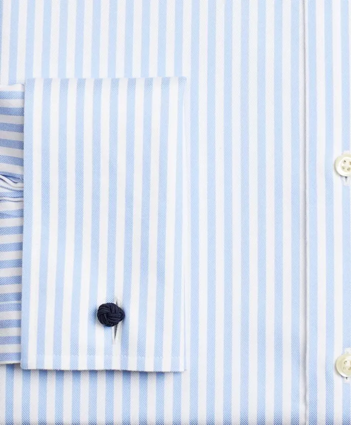 Brooks Brothers Dress Shirts Stretch Regent Fitted Dress Shirt NonIron Twill Ainsley Collar French Cuff Bold Stripe Light Blue 8211 Men Brooks Brothers Dress Shirts Stretch Regent Fitted Dress Shirt NonIron Twill Ainsley Collar French Cuff Bold Stripe Light Blue 8211 Men