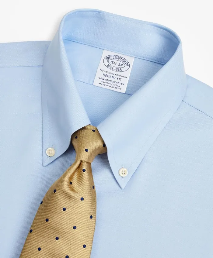 Brooks Brothers Dress Shirts Stretch Regent Fitted Dress Shirt NonIron Twill ButtonDown Collar Light Blue 8211 Men Brooks Brothers Dress Shirts Stretch Regent Fitted Dress Shirt NonIron Twill ButtonDown Collar Light Blue 8211 Men