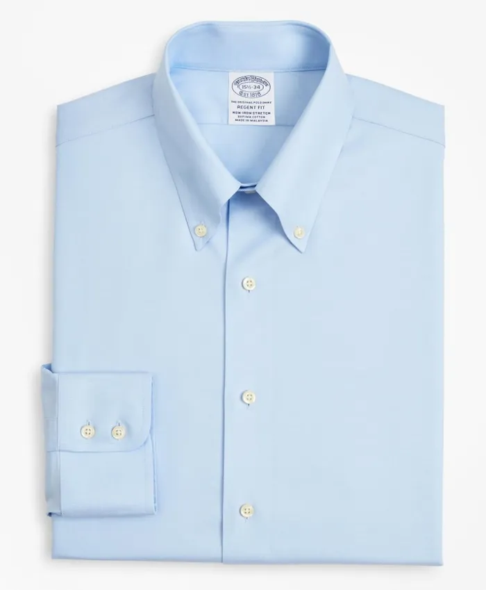 Brooks Brothers Dress Shirts Stretch Regent Fitted Dress Shirt NonIron Twill ButtonDown Collar Light Blue 8211 Men Brooks Brothers Dress Shirts Stretch Regent Fitted Dress Shirt NonIron Twill ButtonDown Collar Light Blue 8211 Men