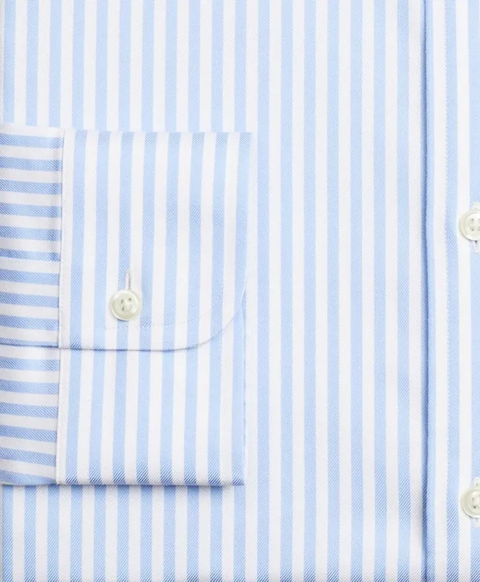 Brooks Brothers Dress Shirts Stretch Regent Fitted Dress Shirt NonIron Twill English Collar Bold Stripe Light Blue 8211 Men Brooks Brothers Dress Shirts Stretch Regent Fitted Dress Shirt NonIron Twill English Collar Bold Stripe Light Blue 8211 Men