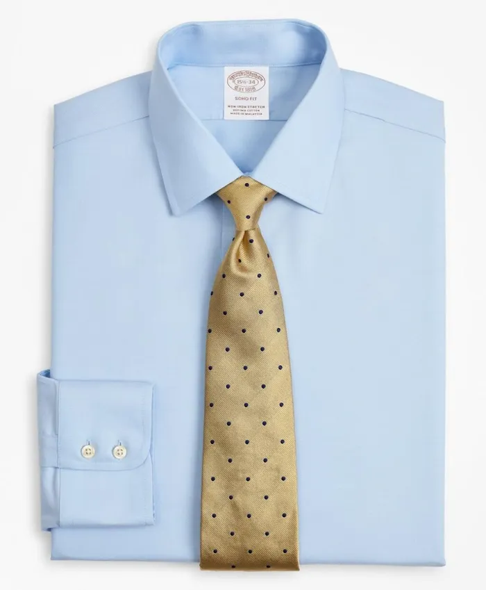 Brooks Brothers Dress Shirts Stretch Soho ExtraSlimFit Dress Shirt NonIron Twill Ainsley Collar Light Blue 8211 Men Brooks Brothers Dress Shirts Stretch Soho ExtraSlimFit Dress Shirt NonIron Twill Ainsley Collar Light Blue 8211 Men