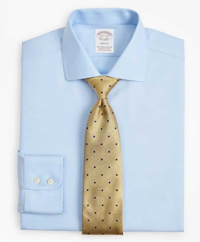 Brooks Brothers Dress Shirts Stretch Soho ExtraSlimFit Dress Shirt NonIron Twill English Collar Light Blue 8211 Men Brooks Brothers Dress Shirts Stretch Soho ExtraSlimFit Dress Shirt NonIron Twill English Collar Light Blue 8211 Men