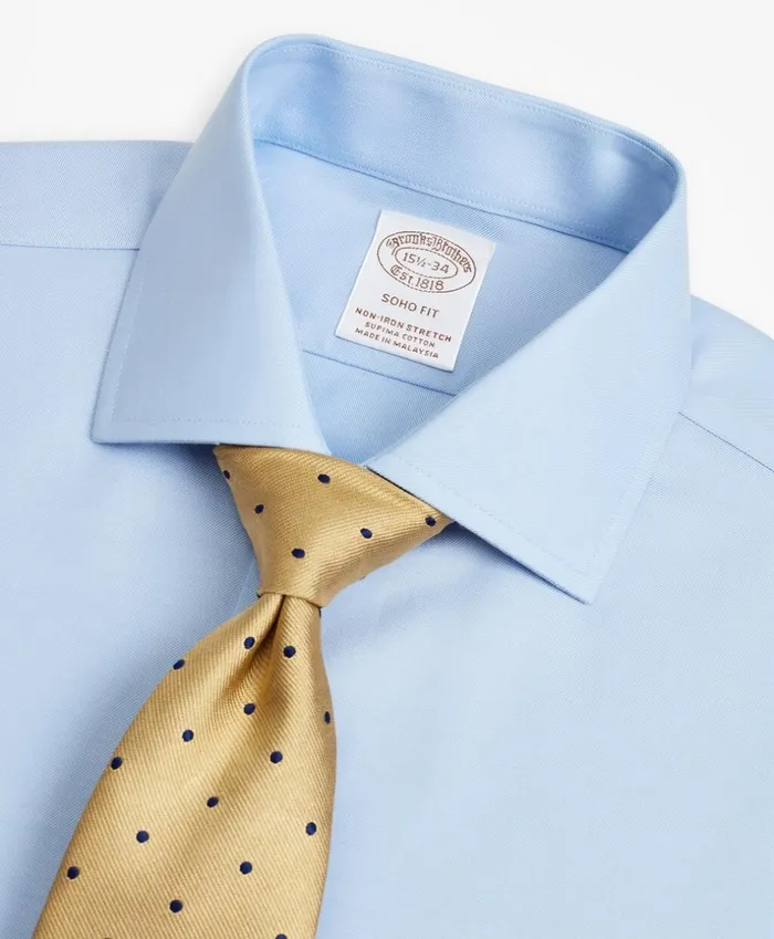 Brooks Brothers Dress Shirts Stretch Soho ExtraSlimFit Dress Shirt NonIron Twill English Collar Light Blue 8211 Men Brooks Brothers Dress Shirts Stretch Soho ExtraSlimFit Dress Shirt NonIron Twill English Collar Light Blue 8211 Men