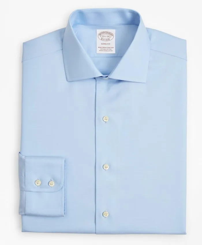 Brooks Brothers Dress Shirts Stretch Soho ExtraSlimFit Dress Shirt NonIron Twill English Collar Light Blue 8211 Men Brooks Brothers Dress Shirts Stretch Soho ExtraSlimFit Dress Shirt NonIron Twill English Collar Light Blue 8211 Men