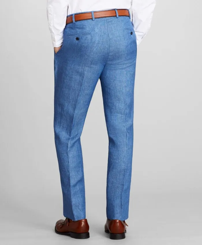 Brooks Brothers Dress Trousers Regent Fit SinglePleat Linen Trousers Blue 8211 Men Brooks Brothers Dress Trousers Regent Fit SinglePleat Linen Trousers Blue 8211 Men