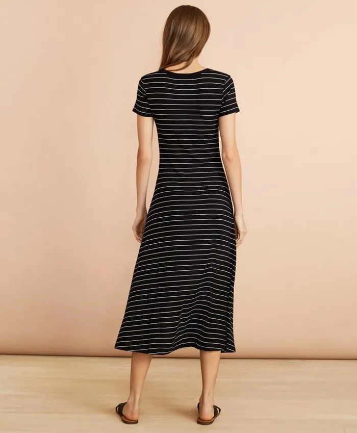 Brooks Brothers Dresses Striped Jersey Midi Dress Blackwhite 8211 Women Brooks Brothers Dresses Striped Jersey Midi Dress Blackwhite 8211 Women